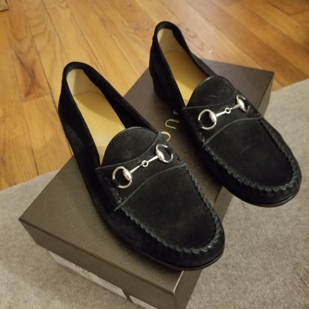 Gucci suede horsebit loafer